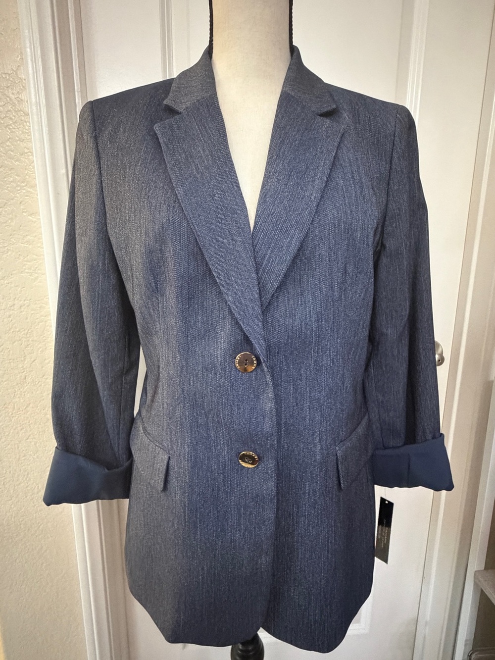 Women's Tailored Blue Blazer Jacket